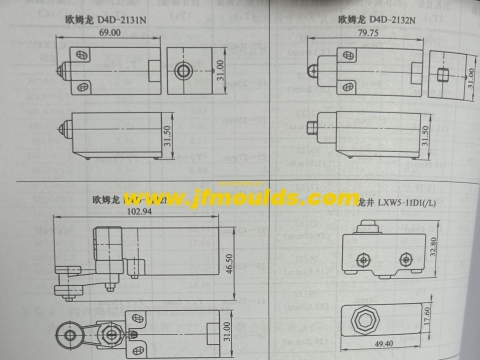 The limit switch of the mold